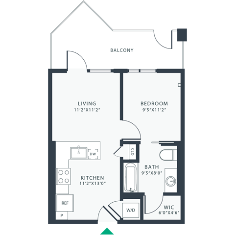a floor plan of a bedroom apartment